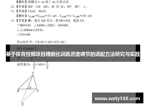基于体育投掷项目精细化训练进度调节的适配方法研究与实践